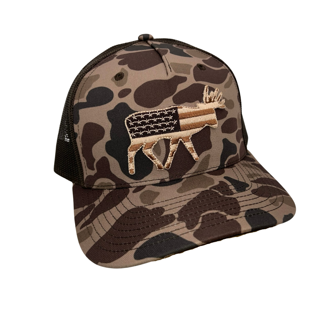 Field Series Old Glory Bruiser Buck - Adjustable Cap - Dixie Fowl Company