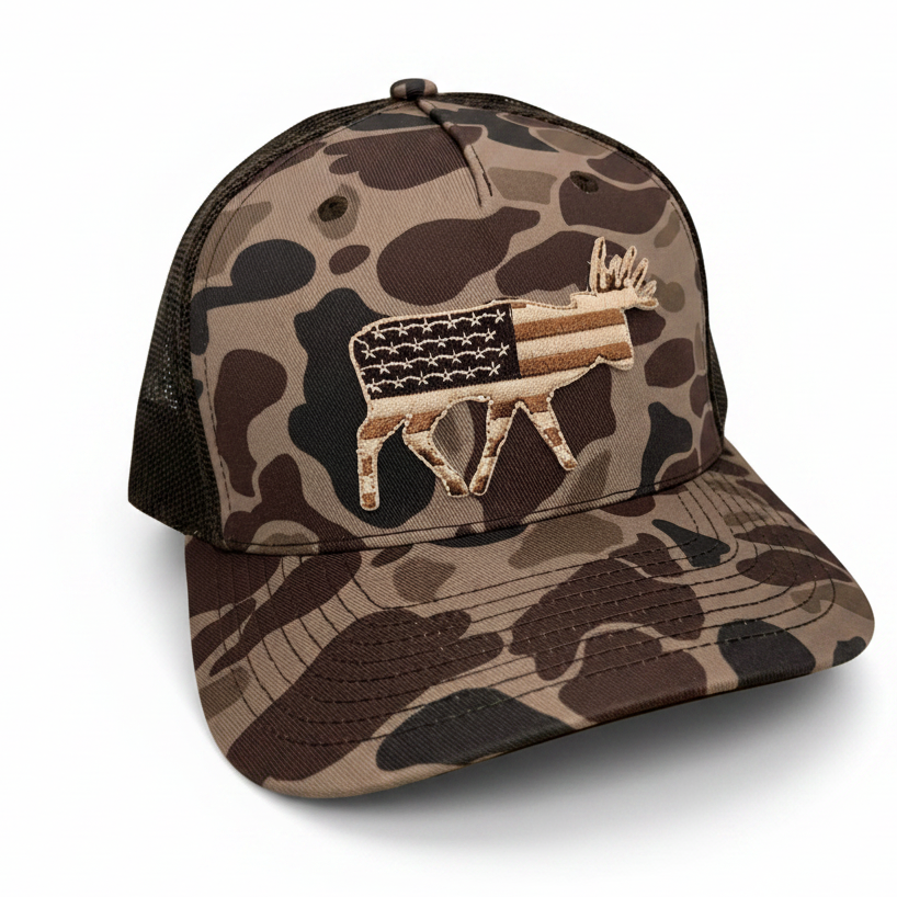 Field Series Old Glory Bruiser Buck - Adjustable Cap - Dixie Fowl Company
