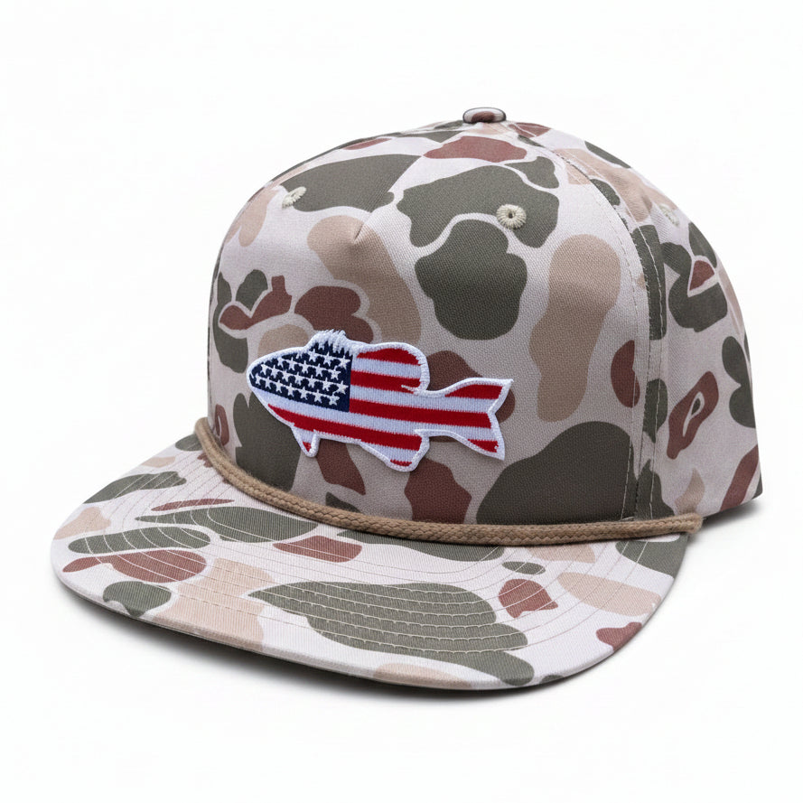 Old Glory Bass - Adjustable Cap - Dixie Fowl Company