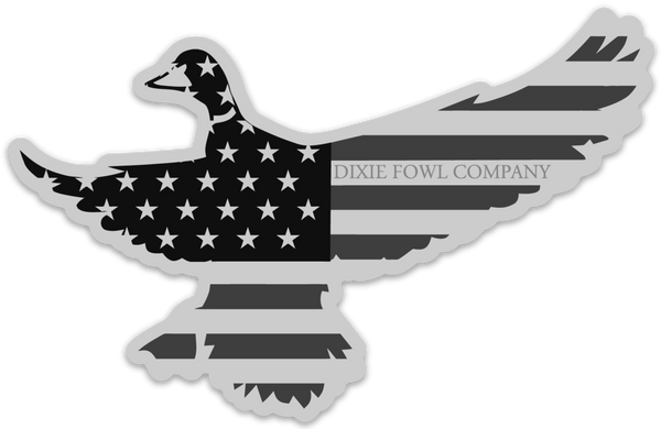 "Old Glory Midnight Mallard" - Dixie Fowl Co Decal - 6" x 4" - Dixie Fowl Company - Decal