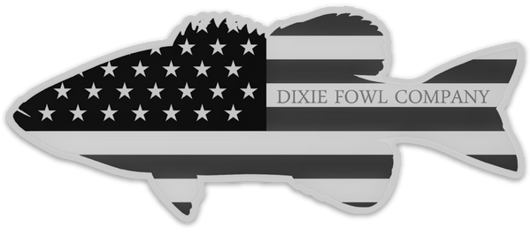 "Old Glory Midnight Bass" - Dixie Fowl Co Decal - 4" x 2" - Dixie Fowl Company - Decal