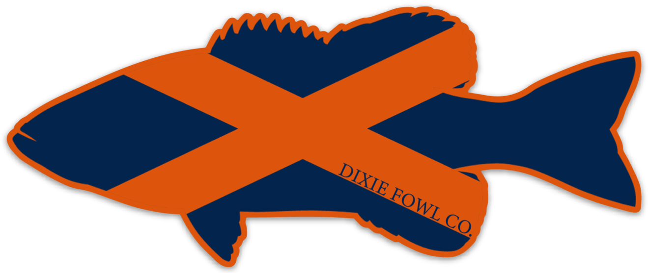 AL Plainsman Bass - Dixie Fowl Co Decal - 6" x 2.5" - Dixie Fowl Company