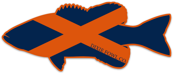 AL Plainsman Bass - Dixie Fowl Co Decal - 6" x 2.5"