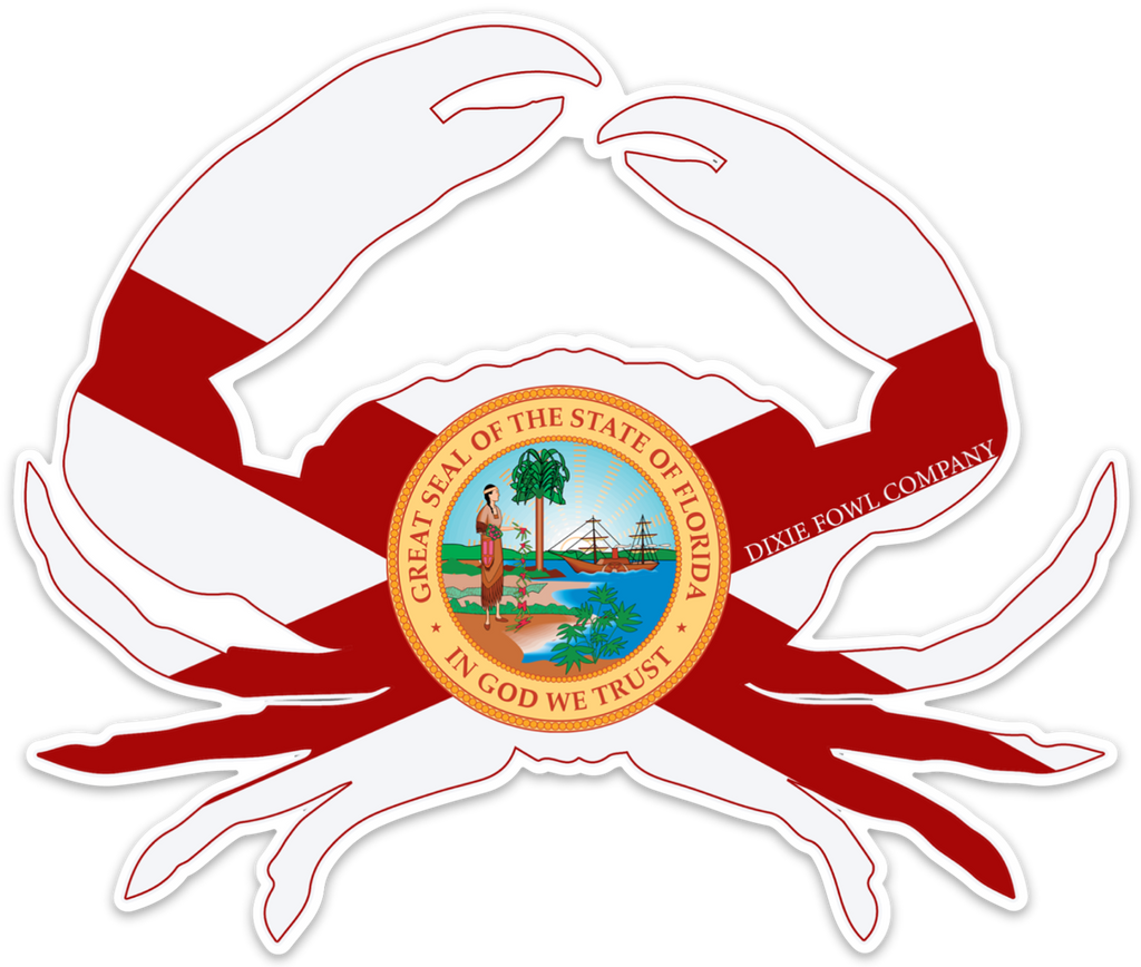 FL Crab - Dixie Fowl Co Decal - 6" x 5"