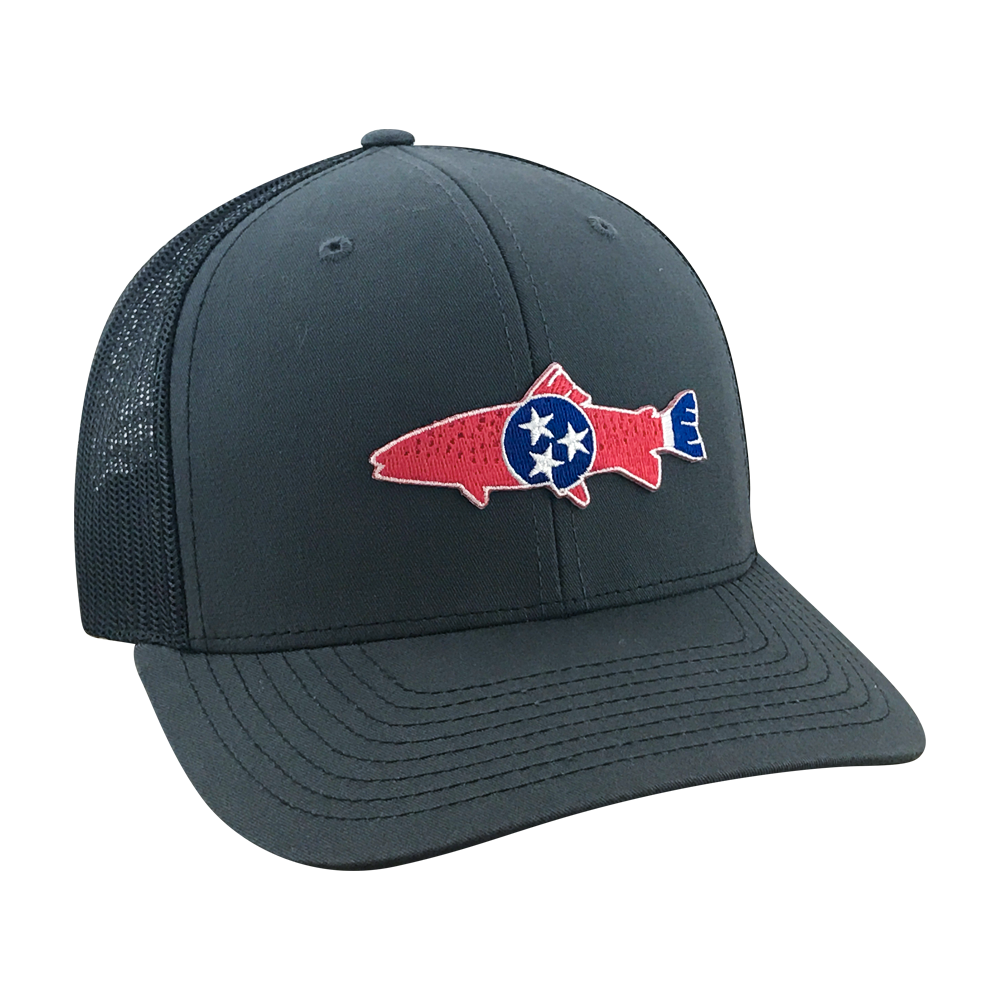 Tennessee Rainbow Trout - Adjustable Cap Charcoal/Black