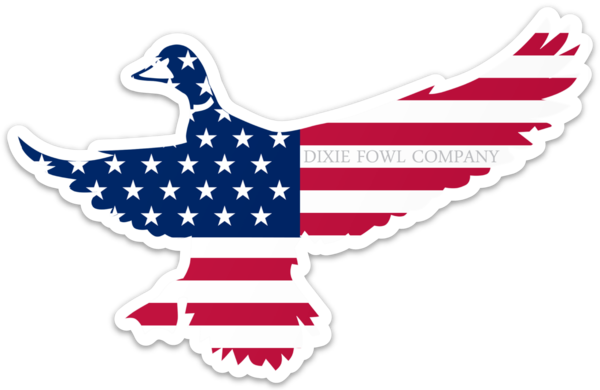 "Old Glory Mallard" - Dixie Fowl Co Decal - 6" x 4" - Dixie Fowl Company - Decal