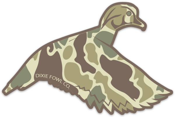 Old School Camo Woodie - Dixie Fowl Co Decal - 6" x 5"