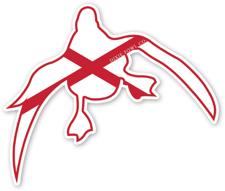 AL Cupped Mallard - Dixie Fowl Co Decal - 6" x 4 - Dixie Fowl Company - Decal