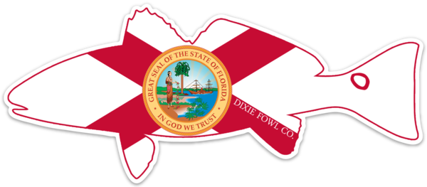 FL Redfish - Dixie Fowl Co Decal - 8" x 3.5" - Dixie Fowl Company - Decal