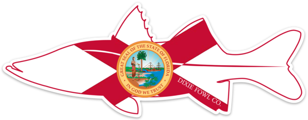 FL Snook - Dixie Fowl Co Decal - 8" x 3.5" - Dixie Fowl Company - Decal