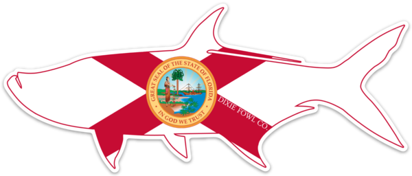 FL Tarpon - Dixie Fowl Co Decal - 8" x 3.5" - Dixie Fowl Company - Decal