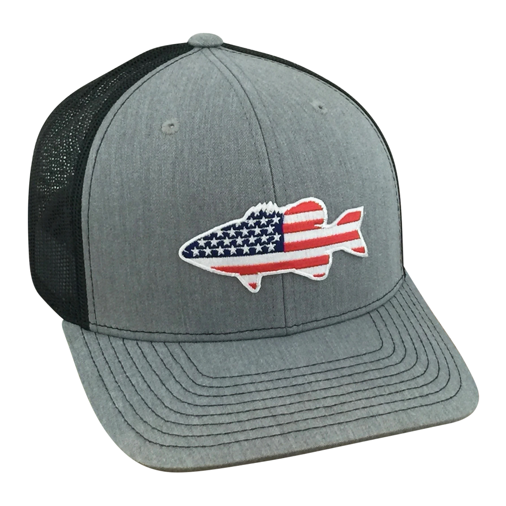 Hat with american flag fish sales